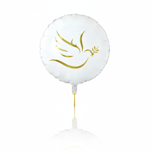Balon foliowy Gołąbek z listkami – okrągły 45 cm