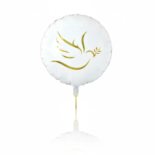 Balon foliowy Gołąbek z listkami – okrągły 45 cm
