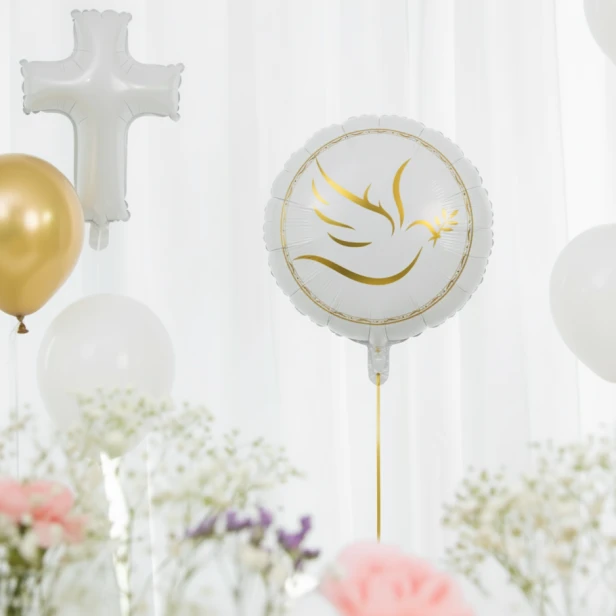 Balon Gołąbek 45 cm – pastelowa dekoracja chrzcielna