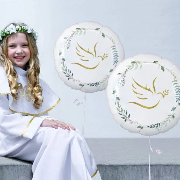 Balon foliowy Gołąbek – dekoracja uroczystości sakramentalnej