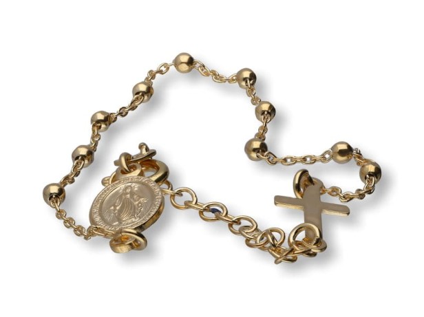 Różaniec srebrny pozłacany – bransoletka na rękę 10-tka pr. 925, 2,5 g