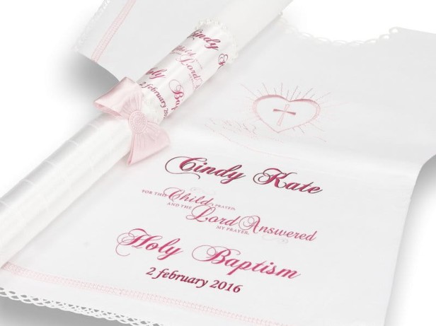 Personalised Christening Candle & Garment, Baptism