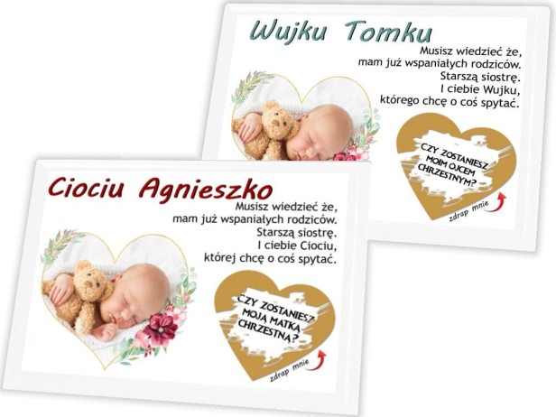 Pamiątka zdrapka na panelu ze zdjęciem - zostaniesz Rodzicem Chrzestnym