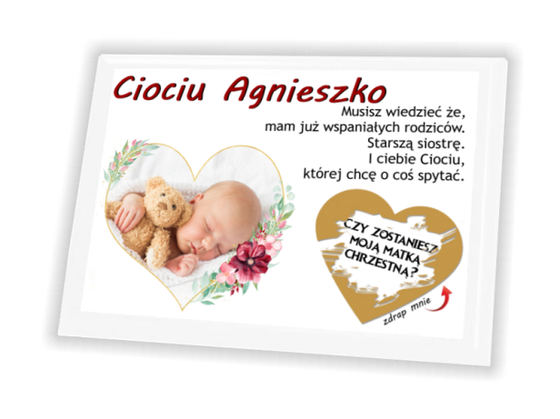 Pamiątka zdrapka na panelu ze zdjęciem - zostaniesz Rodzicem Chrzestnym