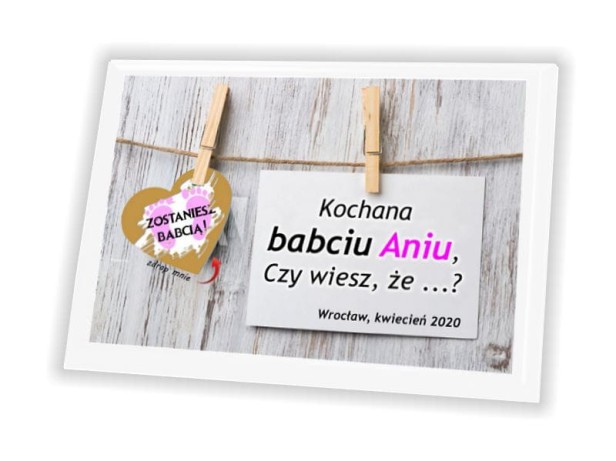 Pamiątka zdrapka na panelu ze zdjęciem - Czy wiesz, że ... Babcia i Dziadek