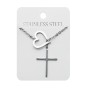 Naszyjnik - serce - krzyż - Stainless Steel