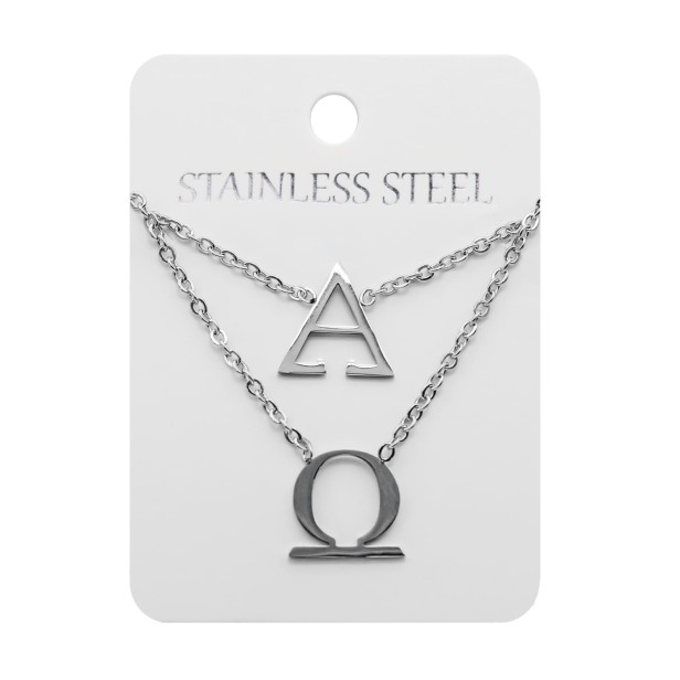 Naszyjnik - alfa - omega - Stainless Steel