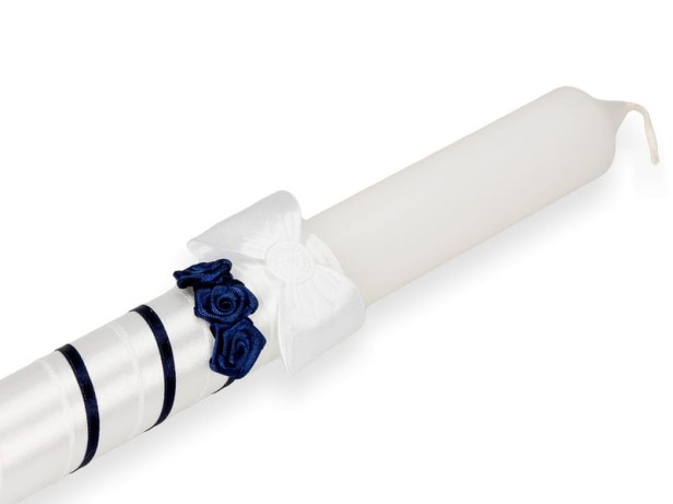 Świeca ręcznie zdobiona - granat