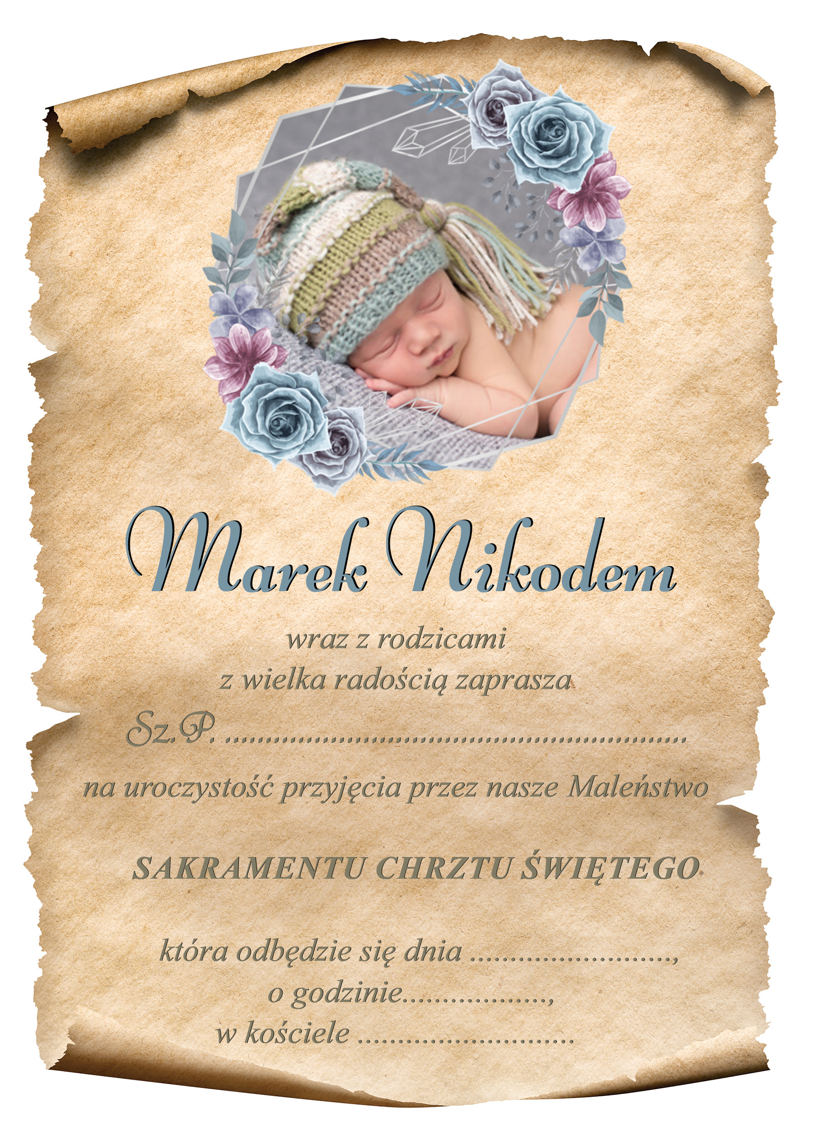 projekt w odcieniach niebieskich dla chłopca