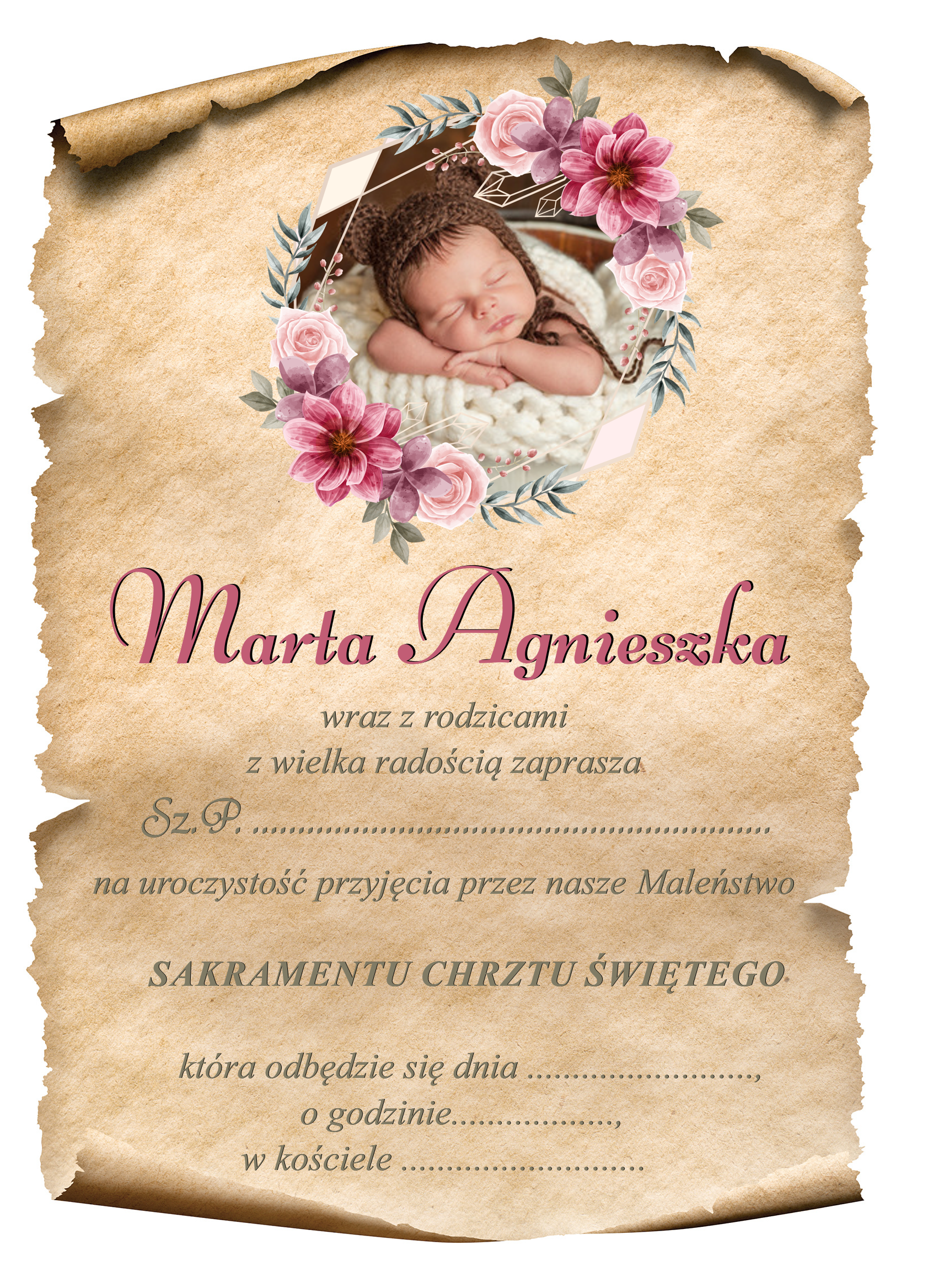 projekt w odcieniach różowych dla dziewczynki