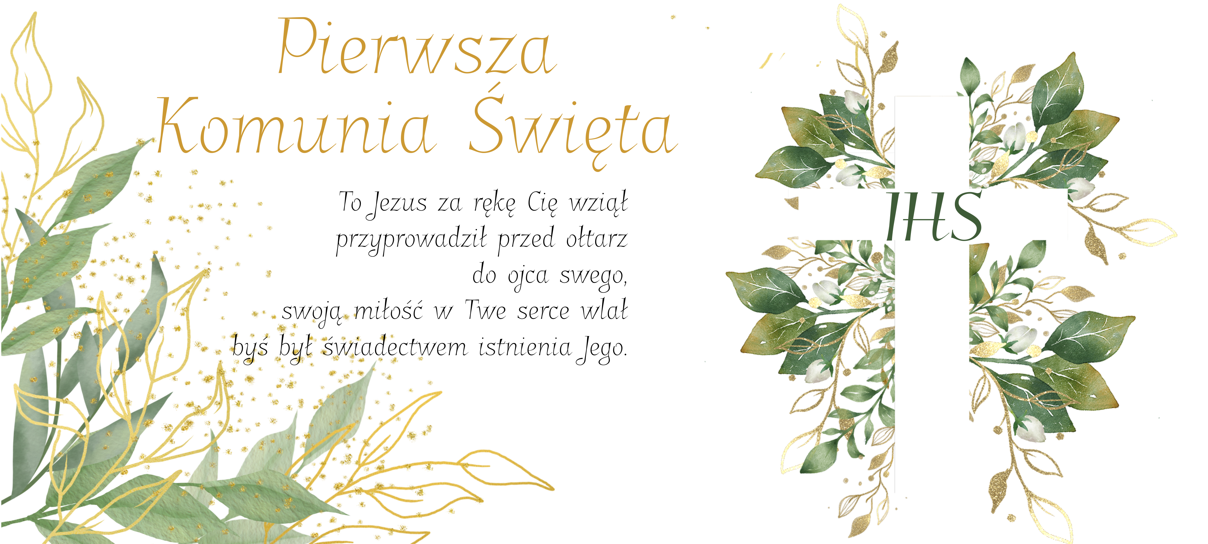 Kubek komunijny IHS zielony – pamiątka I Komunii Świętej