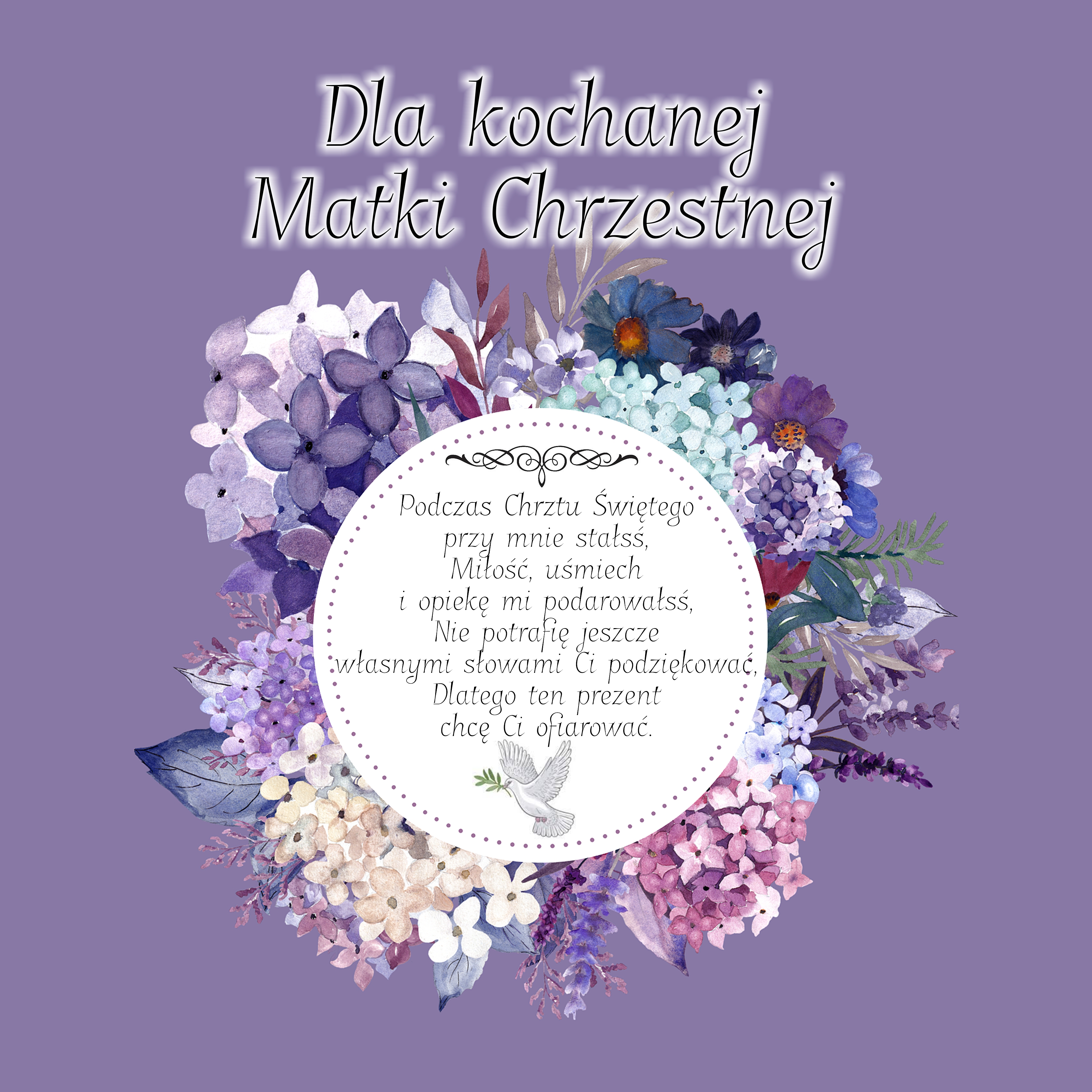 Podziękowanie dla Matki Chrzestnej – obraz FOTOGRANIT AUREA STONE™