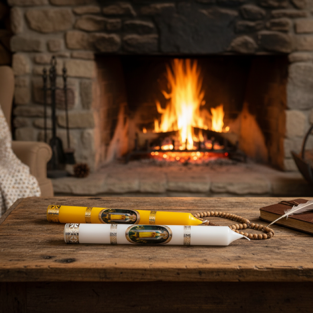 Świeca gromniczna z okapnikiem – przygotowanie do modlitwy